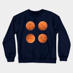 Basketball Lovers Basketballs Pattern for Fans and Players (Purple Background) Crewneck Sweatshirt